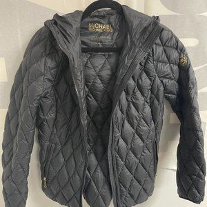 Michaek Kors Black Hooded Puffer